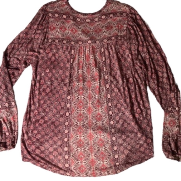 Lucky Brand V-Neck Blouse Large - Picture 3 of 10